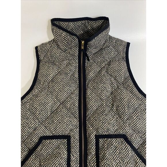 J.CREW Excursion Down Puffer Vest Herringbone Quilted Zip Women’s Size XXS EUC - Picture 2 of 11